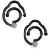 Image de hauck Hook Me - Lot de 2 x Crochet Poussette et Landau Universel, Rotatifs 360°, Charge Max 4 Kg, Mousqueton Poussette pour Sac a Langer, Sac de Courses, Noir