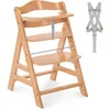 Image de hauck - Chaise Haute Bébé Alpha Plus en Bois - Évolutive dès 6 Mois, Réglable, avec Harnais de Sécurité à 5 Points, Barre de sécurité, Stable et Résistante jusqu'à 90 Kg - Nature