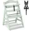 Image de hauck - Chaise Haute Bébé Alpha Plus en Bois (Certifié FSC) - Évolutive dès 6 Mois, Réglable, Harnais de Sécurité à 5 Points - Menthe