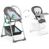 Image de hauck Chaise Haute Bébé Evolutive avec Transat Bebe Sit N Relax 2-en-1   dès la Naissance jusqu’à 15 kg, Hauteur Réglable, Plateau Repas, Grand Panier, Arceau de Jeux, Pliable, avec Roulettes, Hearts