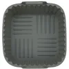 Image de Fackelmann 42691 Panier Silicone, Moule pour friteuse à air chaud, Moule pour friteuse sans huile, gris, 17x17x6.5 cm