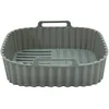 Image de Fackelmann 42692 Panier carré en Silicone,Moule pour friteuse à air Chaud, Moule pour friteuse sans Huile, Gris, Silicone, 21x21 cm