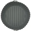 Image de Fackelmann 42693 Panier Rond en Silicone, Moule pour friteuse à air Chaud, Moule pour friteuse sans Huile, Silicone, Gris, 22,5 x 6,3 cm