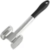 Image de Fackelmann 45826 Attendrisseur de viande, marteau à viande, accessoire de cuisine, ustensiles de cuisine, aplatisseur de viande, aluminium, plastique, 27 cm, Noir/Argent