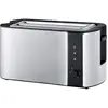 Image de Severin AT 2590 Double toaster à fente large avec grille spéciale viennoisieries acier inoxydable, noir