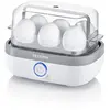 Image de SEVERIN Cuit-oeufs sans BPA 420 W, Appareil de cuisson pour 1 à 6 oeufs, Doseur d'Eau Gradué et Perce- ufs Inclus, Cuiseur à oeufs avec réglage électronique du temps de cuisson, blanc, EK 3164