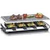 Image de SEVERIN Raclette Gril 8 personnes, Pierre de Cuisson Naturelle, Thermostat Réglable, Surface de Cuisson 48,5 X 24 cm, Noir/Inox, RG 2374