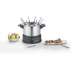 Image de SEVERIN Fondue électrique 8 personnes avec caquelon inox amovible, Inclus : Protection antiprojections et 8 fourchettes, Noir/Inox, FO 2470