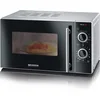 Image de Severin Four Micro-ondes, Gril 900W, 20L, 9 niveaux de puissance, Minuteur 30 min, Plateau tournant amovible (Ø24,5cm), Inox/Noir, MW7771