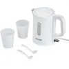 Image de SEVERIN bouilloire de voyage sans BPA 1 100 W, Petite bouilloire d’une capacité de 0,5 L, Bouilloire électrique livrée avec 2 tasses et 2 cuillères, Blanc, WK 3462