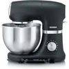 Image de SEVERIN Robot de cuisine avec balance intégrée, robot pâtissier pour 3 kg de pâte ou 5,5 L, robot ménager robuste avec crochet à pétrir, batteur plat et fouet, 1 000 W, noir, KM 3898