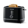 Image de SEVERIN Grille-pain automatique 850 W, Toaster compact 2 fentes jusqu'à 2 tranches, Grille-pain électrique avec réglage du degré de brunissage & fonction décongélation, Noir, AT 4321