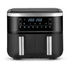 Image de SEVERIN Friteuse à air chaud 2 850 W, Friteuse sans huile avec technologie à air chaud et 2 paniers de 3,25 litres chacun, Multicuiseur avec Fonction Déshydratation, Noir, FR 2453