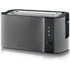 Image de SEVERIN Grille-Pain 2 fentes longues, grille pain compact jusqu'à 4 tranches, Toaster électrique avec réglage du dorage & fonction décongélation avec tiroir ramasse miettes, Noir/Inox foncé, AT 9341