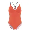 Image de Aquafeel Maillot de Bain pour Femme avec Bonnets Souples Amovibles, Orange/Bleu, Orange, 42/B
