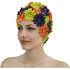 Image de Fashy Bonnet de Bain en Nylon avec Fleurs Orange/Bleu/Vert 3454