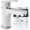 Image de SCHÜTTE Alaska 34710 Robinet de salle de bain avec vidage - Mitigeur monocommande pour salle de bain - Blanc chromé