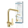Image de SCHÜTTE 79770 London Robinet de cuisine avec douchette extractible, robinet pivotant à 360 degrés pour évier de cuisine avec mitigeur monocommande Doré