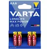 Image de Pile LR3 (AAA) alcaline(s) Varta LONGLIFE Max Power AAA Bli 4 1270 mAh 1.5 V 4 pc(s)