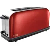 Image de Russell Hobbs Grille Pain [Fente extra large et longue 2 Toasts/ 1 Tranche baguette] Colour+ Rouge (6 Niveaux de Brunissage rapide, Surélévation, Décongèle & Réchauffe, 1000W) Toaster 21391-56