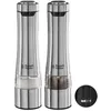 Image de Russell Hobbs Set Moulins à Sel et Poivre électrique [2 Moulins automatiques] Acier brossé Inox (Finesse de broyage réglable, Meules en Céramique, pour épices séchées, Eclairage LED) 23460-56