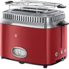 Image de Russell Hobbs Grille Pain (Design Vintage Premium) Retro rouge (2 Tranches, 6 niveaux de brunnissage rapide, Fonction annulation, décongélation et réchauffage Viennoiserie, 1300W) Toaster 21680-56