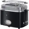 Image de Russell Hobbs Grille Pain (Design Vintage Premium) Retro noir (2 Tranches, 6 niveaux de brunnissage rapide, Fonction annulation, décongélation et réchauffage Viennoiserie, 1300W) Toaster 21681-56