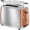Image de Russell Hobbs Grille Pain [Pour 2 Tranches] Luna Cuivre Inox (2 Fentes extra larges, 6 Niveaux de Brunissage rapide, Surélévation & contrôle, Décongèle, Réchauffe viennoiserie, 1550W) Toaster 24290-56