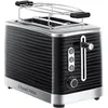 Image de Russell Hobbs Grille-pain (2 Fentes Extra Large) Inspire noir (2 Tranches, structure brillante HQ, Tiroir à miettes, 6 niveaux de brunissage, décongélation et réchauffe-viennoiseries)Toaster 24371-56