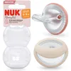 Image de NUK MommyFeel Tétine pour bébé | 0-9 mois | Sucettes compatibles avec l'allaitement | Silicone sans BPA | Rose pâle et grès | Lot de 2