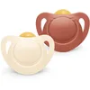 Image de NUK for Nature Lot de 2 tétines en caoutchouc durables pour bébé de 0 à 6 mois - Plus de 98% de matières premières naturelles - Terre cuite