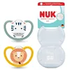 Image de NUK Perfect Match Air Sucettes pour bébé | 6-18 mois | Sucettes orthodontiques favorisant l’aération et prévenant l’irritation | 95% d’acceptation par les bébés** | Zèbre/Lion | 2 unités