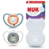 Image de NUK Perfect Match Air Night Sucettes | 18-36 mois | Sucettes phosphorescentes orthodontiques favorisant l’aération et prévenant l’irritation | 95% d’acceptation par les bébés** | Lion | 2 unités