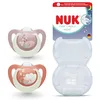 Image de NUK First Choice Night Sucettes pour bébé | 0-6 mois | Sucettes orthodontiques phosphorescentes | Apaise 99% des bébés** | Lapin/Mouton | Lot de 2