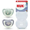 Image de NUK First Choice Night Sucettes pour bébé | 0-6 mois | Sucettes orthodontiques phosphorescentes | Apaise 99% des bébés** |Hippopotame/Koala | Lot de 2
