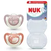 Image de NUK First Choice Night Sucettes pour bébé | 6-18 mois | Sucettes orthodontiques phosphorescentes | Apaise 99% des bébés** | Lapin/Mouton | Lot de 2