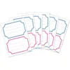 Image de HERMA 5781 Lot de 12 étiquettes pour livre à étiqueter - Bleu neutre - Bord rouge - 78 x 53 mm - Autocollantes - Lignées - Pour l'école, les enfants, les filles et les garçons - Blanches