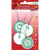 Image de HERMA 15278 Lot de 4 étiquettes cadeaux en forme de sapin de Noël (Ø 5 cm, papier pailleté, rond) - Étiquettes à suspendre pour cadeaux, Noël et décoration - Vert/argenté