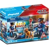 Image de Playmobil 6878 Barrage de Police - City Action - Comprend Deux policiers avec Leur équipement, Un Chien, Une Cage, Trois plots et des Accessoires - Dès 4 Ans
