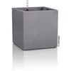 Image de Lechuza   Pot de Fleurs d’Extérieur et d'Intérieur   Stone Canto   Réserve d'Eau Intégrée   Coloris Gris Pierre   30 x 30 x 30 cm
