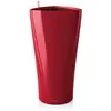 Image de Lechuza   Pot de Fleurs d'Interieur   Premium Delta   Réserve d'Eau Intégrée   Coloris Rouge Scarlet   30 x 30 x 56 cm