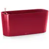 Image de Lechuza   Pot de Fleurs d'Interieur   Delta 20   Réserve d'Eau Intégrée   Coloris Rouge Scarlet   40 x 15 x 18 cm