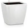 Image de Lechuza Quadro Premium 21 LS Pot de Fleurs, Blanc High-Gloss, 35 x 35 x 33 cm