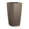 Image de Lechuza   Pot de Fleurs d'Interieur   Premium Cubico   Réserve d'Eau Intégrée   Coloris Taupe   40 x 40 x 75 cm