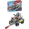 Image de Playmobil 71147 Quad Transformable de Bandit - City Action - avec Un Personnage à Visage Interchangeable et Un véhicule d'intervention des Forces spéciales avec Effets sonores et Lumineux - Dès 5 Ans