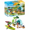 Image de Playmobil 71425 Famille et Tente - Family Fun - des Vacances partagées dans la Nature - Comprend Deux Personnages, Deux canoës, Une Tente, Un feu de Camp et des Accessoires - Dès 4 Ans