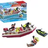 Image de Playmobil 71464 Bateau de Pompier et Scooter des Mers - Action Hereos - avec Deux Personnages, Un Chien, Un Jet Ski, Un Bateau de Pompiers Flottant et des Accessoires - Ville & Métiers - Dès 4 Ans