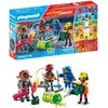 Image de PLAYMOBIL 71468 My figures : métiers à risque - avec quatres personnages du domaine des pompiers et des accessoires - Crée ton personnage unique & Combine tes personnages - Ville & Métiers - Dès 5 ans