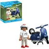 Image de Playmobil 71622 1969 Vespa 150 Sprint Veloce, Bleu - Comprend Un Personnage, Une Vespa, Deux selles, Une Roue de Secours Amovible Ainsi Que des Accessoires - Dès 5 Ans