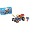 Image de Playmobil 71632 Catcheur et Kart Funstars - Comprend Un Personnage, Un Kart avec Moteur rétractable Ainsi Que des Accessoires - Dès 4 Ans